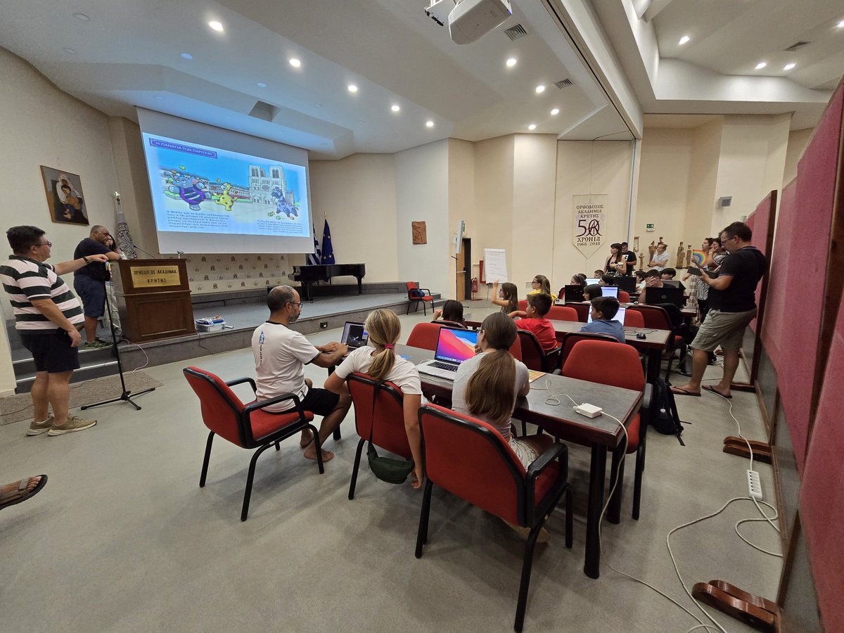 cassandraonjava's tweet image. We had a blast at JCrete4Kids yesterday. I taught the Phippy's AI Friend🦒🤖workshop- kids loved coloring and training AI. Also a Scratch😺 workshop by Robin.
🙌Thank you John Kostaras for translating, the volunteers, and @heinzkabutz for running JCrete & supporting JCrete4Kids