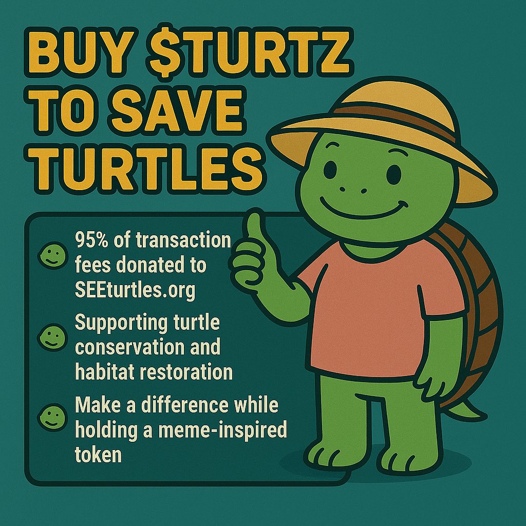 To celebrate our team getting in contact with <a href="/SEEturtles/">SEE Turtles</a> to claim their fees with <a href="/BagsApp/">BAGS</a>  weee giving away some $TURTZ

Put your solana address below 👇 and we’ll send you some $TURTZ 🐢 That simple.

We will also be choosing 5 x winners of 10k $TURTZ like and rt 

SAVE THE