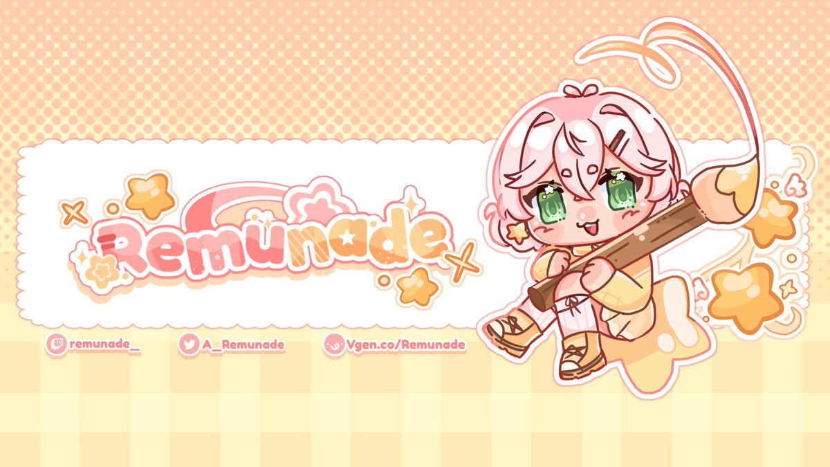 ⭐️My New Banner!! 
I recently changed my banner on a few socials! Felt the need to post it because why not &gt;&lt;
[also twitch handle included for some reason??👀]
#illustRemtion #Drawmunade
