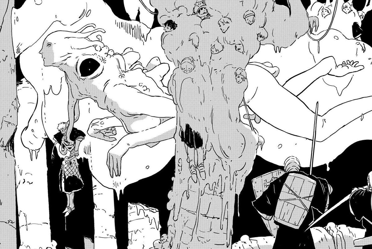 You can alway count on Tsutomu Nihei for body horror and seemingly infinite spaces.