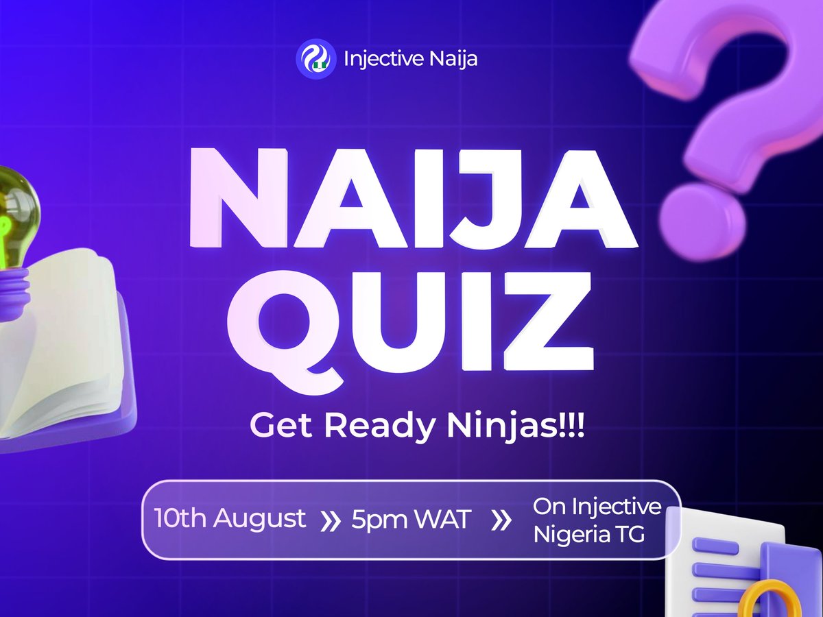 In case u no knw,  e de sweet us to dey give back to ppul wey sabi INJ,  wey de show up evri day for our TG and for the eco.
—————
 Today by 5pm we dey hold quiz and our top 3 winers go cari $3 each in $INJ and na for awa TG we wan hold am, d link dey d bio. Join now as e de hot