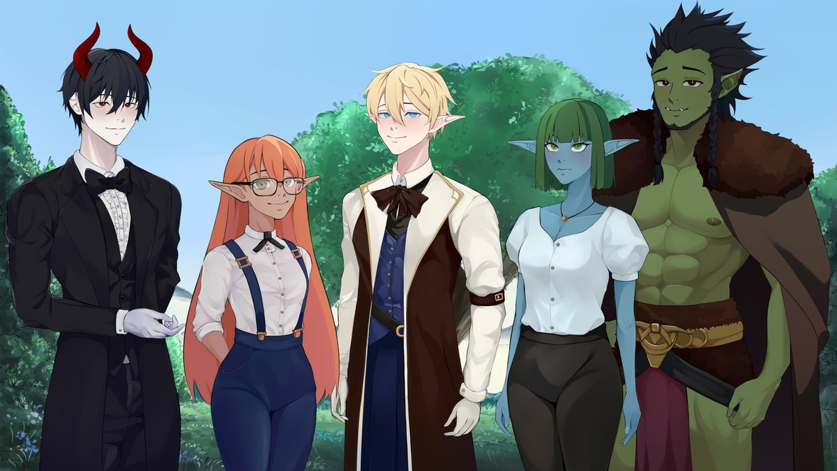 Introducing our main characters!
From left to right we have:
Noah, Sorrel, Tariel, Maia and Sork