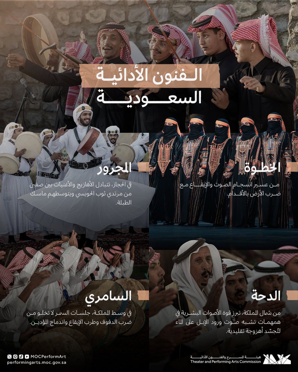 من حول المملكة، كل فن أدائي يمثل إرثاً وتاريخاً وثقافة 🇸🇦

#هيئة_المسرح_والفنون_الأدائية