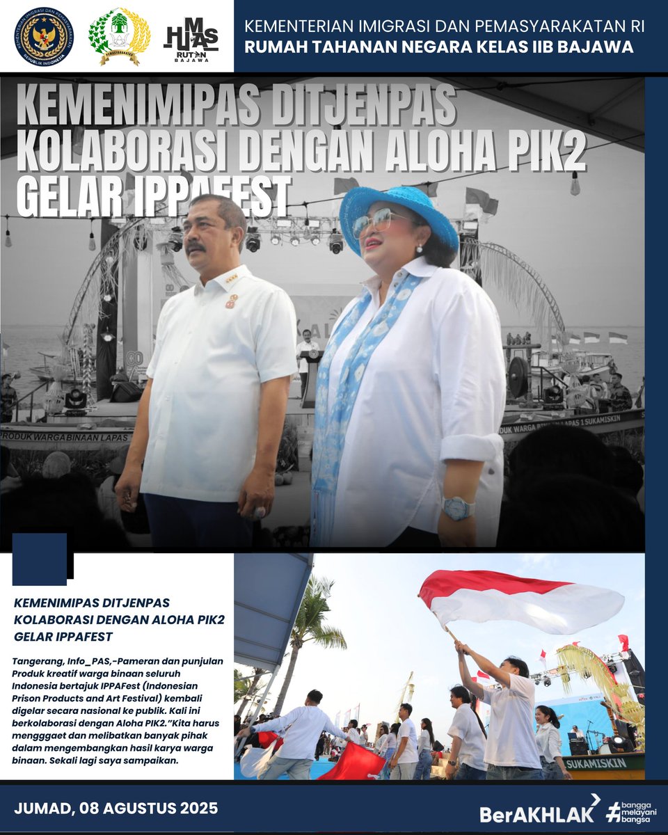 Rutanbajawa_NTT's tweet photo. KEMENIMIPAS DITJENPAS KOLABORASI DENGAN ALOHA PIK2 GELAR IPPAFEST
#KEMENIMIPAS_RI
#guardandguide
#ditjenpas
#pemasyarakatan
#rutanbajawa
#IPPAFest https://t.co/yWdevs7Ibm