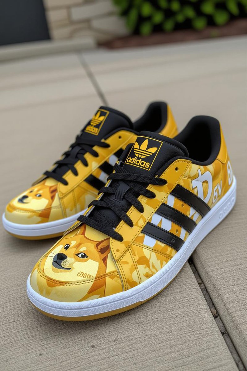Breaking: Dogecoin overtakes Adidas in market capitalization  $Doge is money 

Adidas Doge shoes concept by Grok Imagine