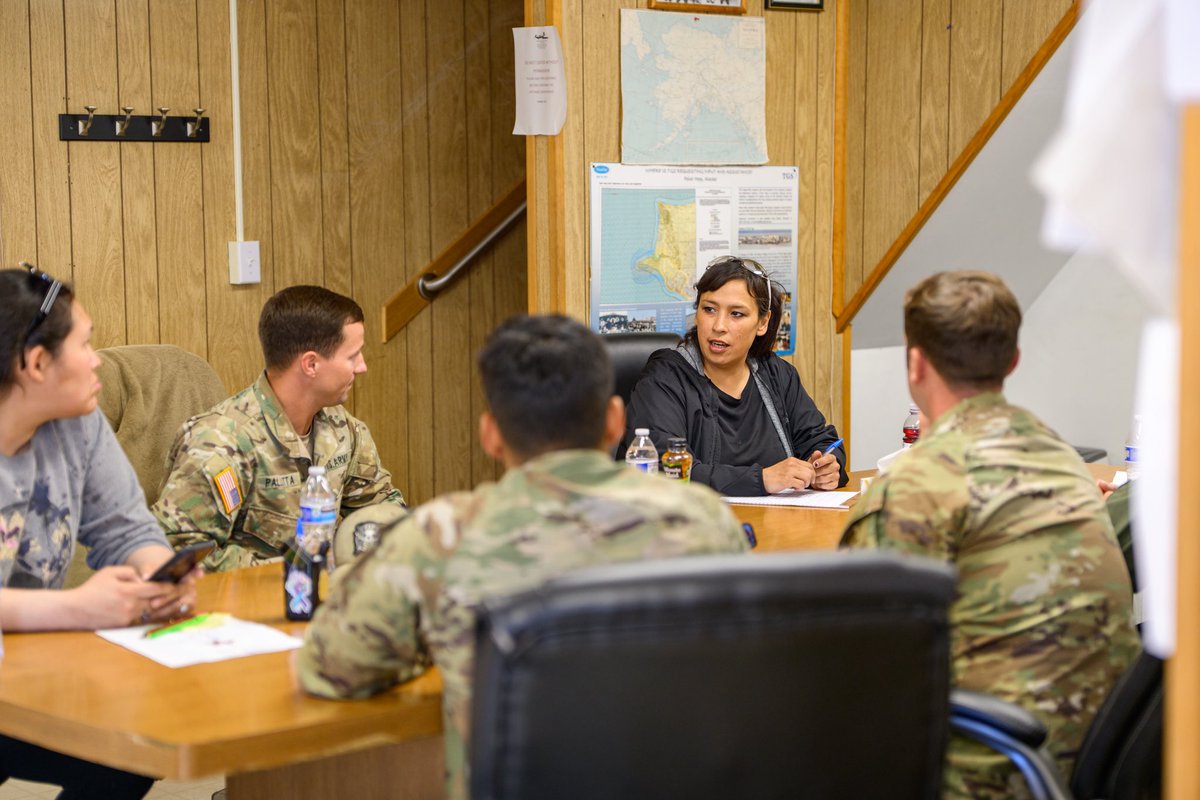 socnorth's tweet photo. Service members from #SOCNORTH and 92nd Civil Affairs Battalion met with Adela Lane, President, Native Village of Point Hope, in Point Hope, Alaska, July 18, 2025, to enhance civil-military relationships with communities in the #Arctic https://t.co/D6l6uTJ7PK