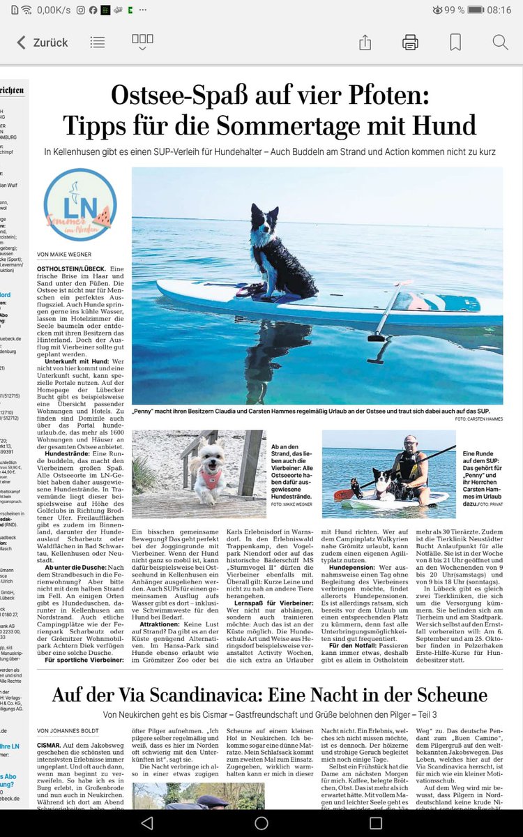 CbhTt's tweet image. Da werde ich im hohen Alter noch berühmt 🥳

Heute in den Lübecker Nachrichten 😎
#penny #bordercollie