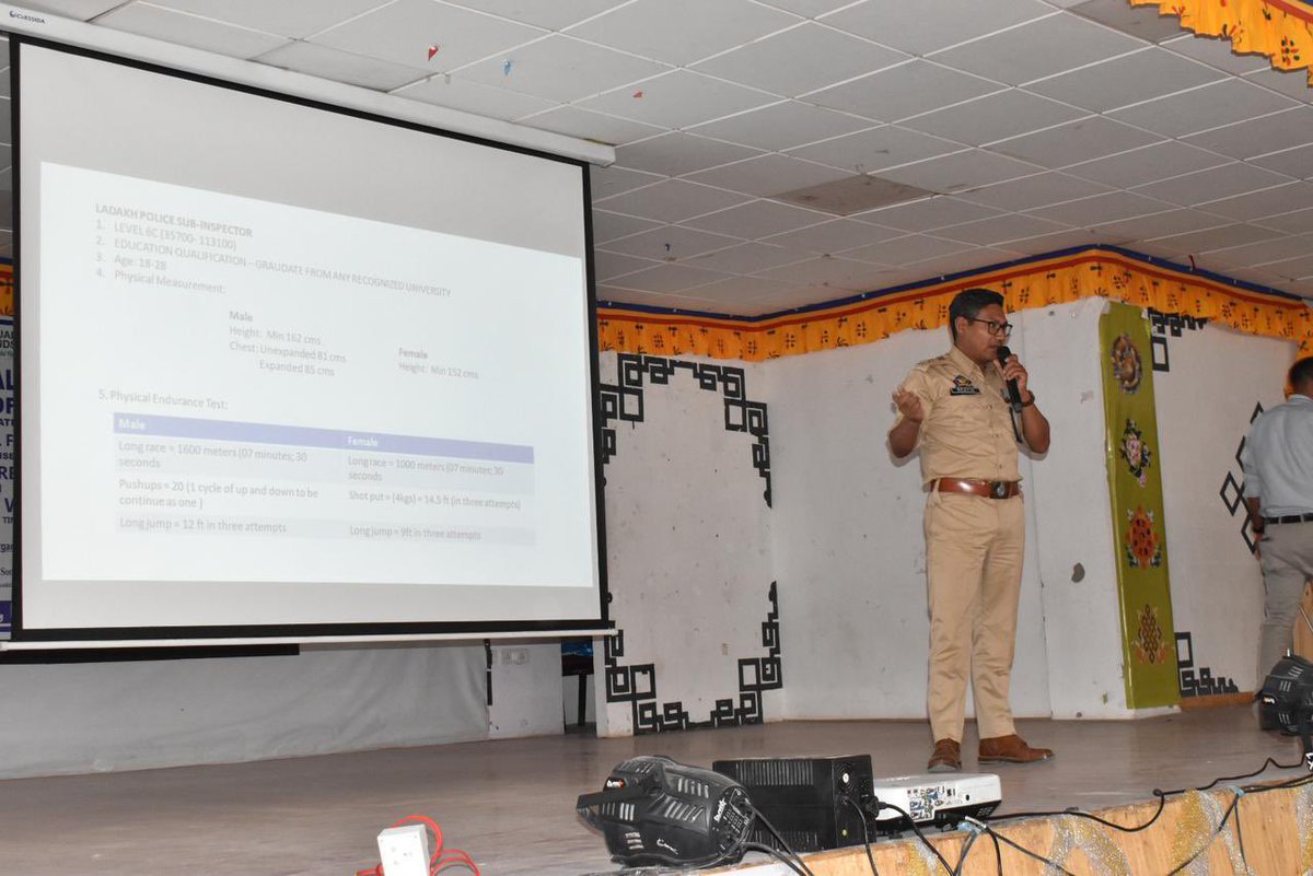 District Police Leh (@lehpolice) on Twitter photo . <a href="/LehPolice/">District Police Leh</a> held an orientation & career counseling at EJM College, guiding youth on 534 LAHDC posts & upcoming SI recruitment. Also raised awareness on drug abuse & cybercrime—empowering Ladakh’s future!
<a href="/DGP_Ladakh/">DGP Ladakh</a> <a href="/shrutiarora_IPS/">Shruti</a> <a href="/RigzinSangdup/">Regzin Sangdup</a> . <a href="/LehPolice/">District Police Leh</a> held an orientation & career counseling at EJM College, guiding youth on 534 LAHDC posts & upcoming SI recruitment. Also raised awareness on drug abuse & cybercrime—empowering Ladakh’s future!
<a href="/DGP_Ladakh/">DGP Ladakh</a> <a href="/shrutiarora_IPS/">Shruti</a> <a href="/RigzinSangdup/">Regzin Sangdup</a>