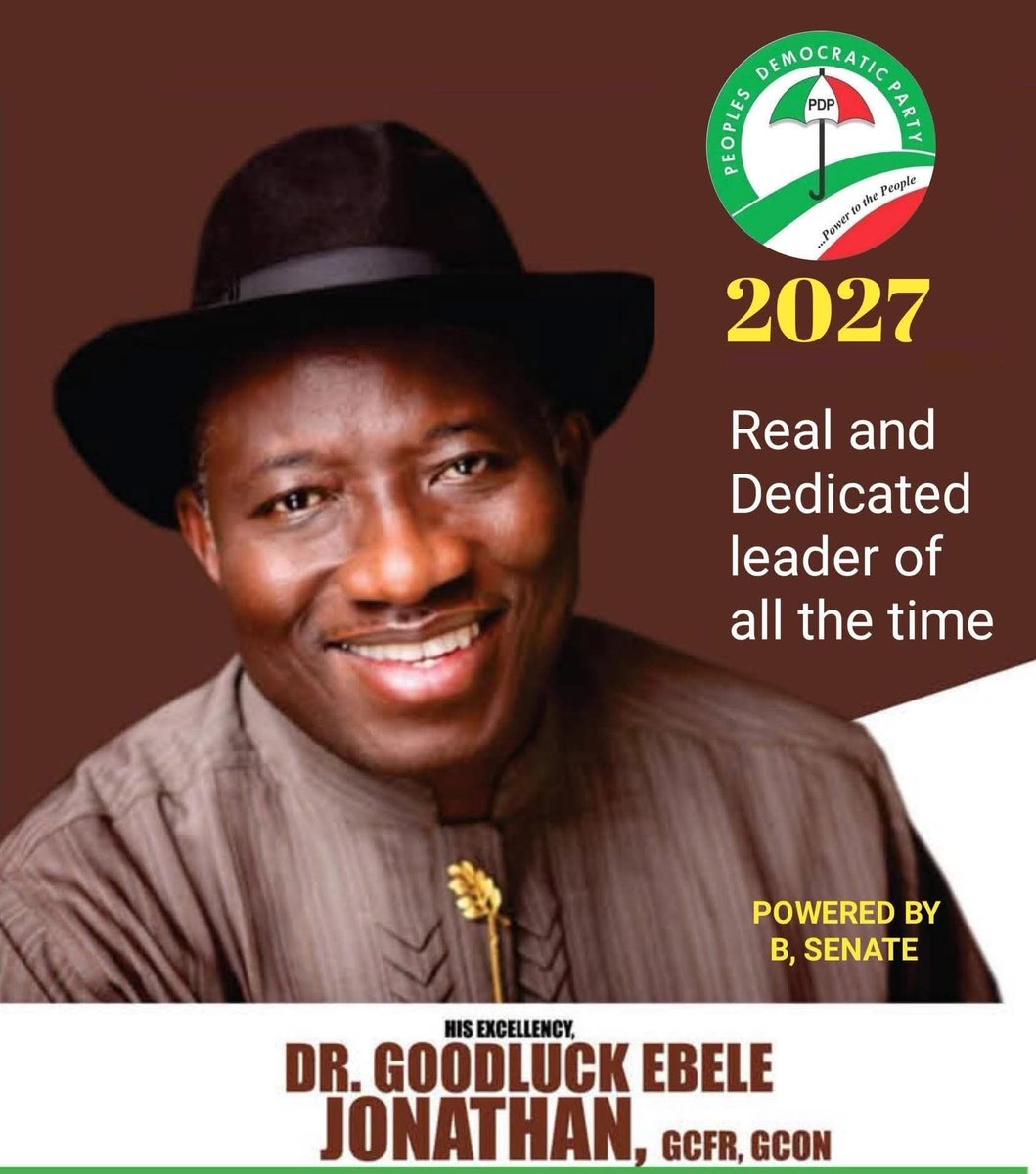 2027 In sha Allah sai <a href="/GEJonathan/">Goodluck E. Jonathan</a> 

<a href="/OfficialPDPNig/">Official PDP Nigeria</a> <a href="/PDPKaduna/">PDP Kaduna</a> <a href="/pdpkano1/">pdpkano</a> <a href="/ShekarauNMT/">sʜᴇᴋᴀʀᴀᴜ ɴᴇᴡ ᴍᴇᴅɪᴀ ᴛᴇᴀᴍ</a> <a href="/UsmanSolo/">𝐔𝐒𝐌𝐀𝐍 𝐒𝐎𝐋𝐎</a> <a href="/NasiruM777/">Nasiru Muhammad</a> <a href="/alkanawy09/">Nasir Harun Alkanawy</a>