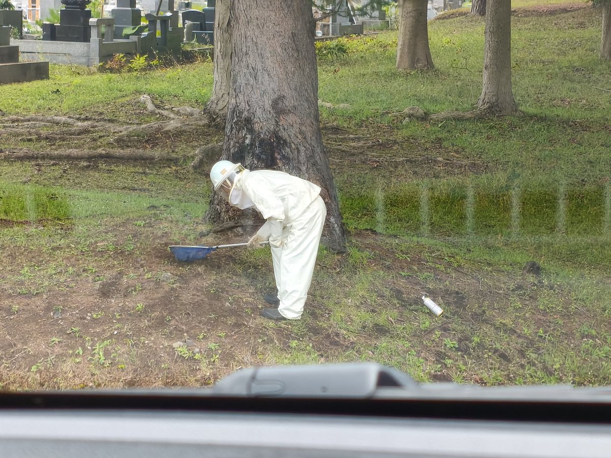 HelpWorld2020's tweet image. 休みの関係で今日は朝から3ヶ所の墓参り。さすがに東北サバゲ魂には間に合わず😭
参加された皆さん、そして運営及びショップの皆さまお疲れ様でした。
今月末には久しぶりのサバゲーやりたい。。
月見野霊園でスズメバチ駆除のため待機中の画像🐝