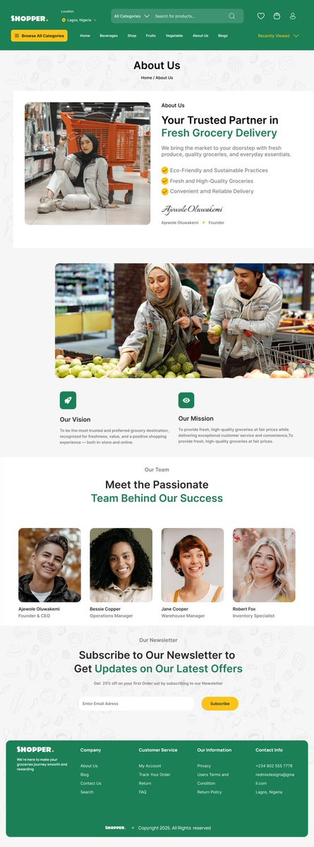 Redmix_designs's tweet photo. It was difficult to find a concept for this design- a supermarket About Us page because not a lot of online supermarket has this feature. It was a really nice challenge but here we go, clear, clean and user friendly. #PWJCommunity #jolomidesigns #jolomiomadeli #Tech #trend https://t.co/IkrYho3cxR