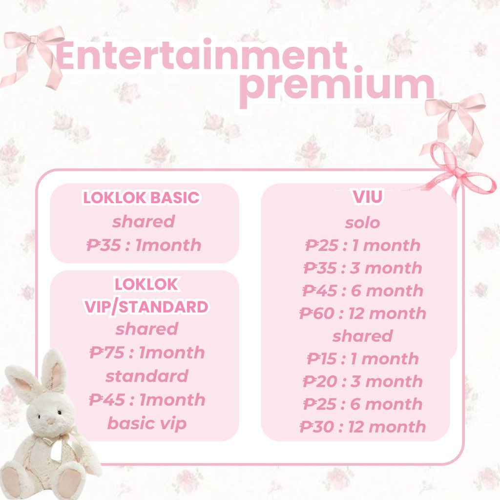 serienes_cart's tweet photo. ENTERTAINMENT PREMIUM PRICELIST

mop: gcash 

wts wtb lfs lfb lf ph prem accs buyer client wtb looking for https://t.co/C1erCeGzvm