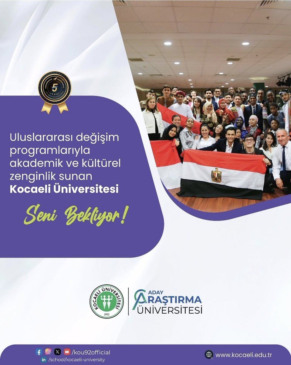 #Mezun olmadan önce yapılacaklar listenizde #Erasmus+ ile yurt dışı deneyimi varsa, 300'den fazla ikili anlaşmasıyla bu deneyimi sana kazandıracak #KocaeliÜniversitesi seni bekliyor... ✅️🌍✈️

#DoğruTercihinAdresi #Koü #yks #yks2025 #tercih

<a href="/kou92official/">Kocaeli Üniversitesi</a> <a href="/NuhZaferCanturk/">Prof. Dr. Nuh Zafer Cantürk</a>