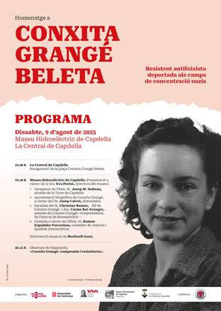 Catalunya i el moviment memorialista ret homenatge a Conxita Granger, la darrera supervivent catalana dels camps nazis.
Ahir dissabte 9 d'agost a la Torre de Cabdella es van iniciar els actes d'homenatge en motiu del centenari del seu neixament.
<a href="/amicalravensbr/">Amical de Ravensbrück</a> <a href="/catmemoria/">Memorial Democràtic</a>