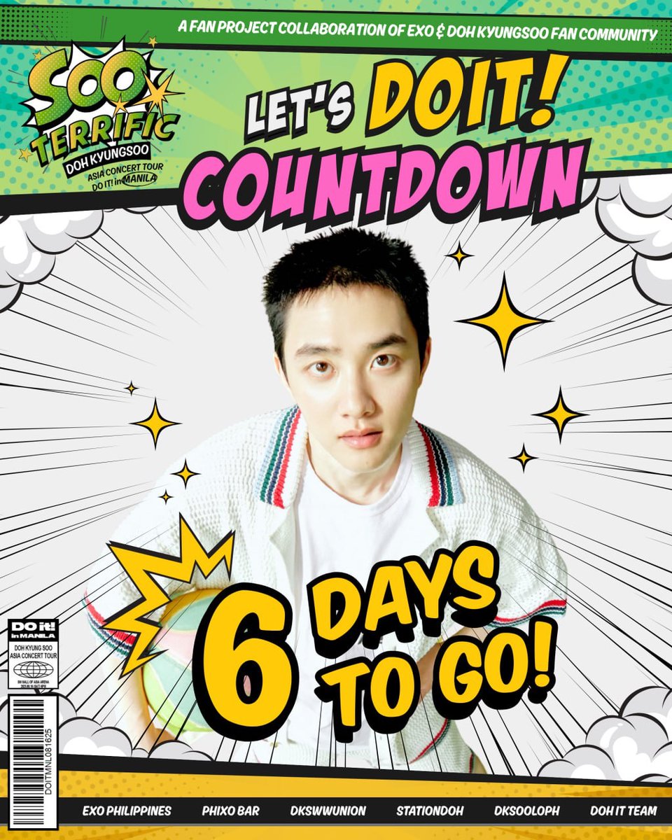 DOIt_MNL's tweet photo. [NOTICE] 📣
6 DAYS TO GO! 

Just 6 days until Kyungsoo lights up Manila again! More surprises are coming your way! So don’t blink! 😘

We know how much you love to SING-ALONG. But doing fanchants altogether is a lot of fun too! 😁
Check out our fanchant guides (https://t.co/CMVqkckYJA)

#SooTerrificinMNL #DOITinMNL🇵🇭 #DoItManila #도경수 #DOHKYUNGSOO #DO #Kyungsoo #ASIACONCERT_DOit #DOit2025 #EXO #CompanySooSoo 
@companysoosoo_ @WilbrosLive @dks_wwunion @EXOPhils @PhixoBar @stationdoh @DOrKyungsooPH @dksooloPH