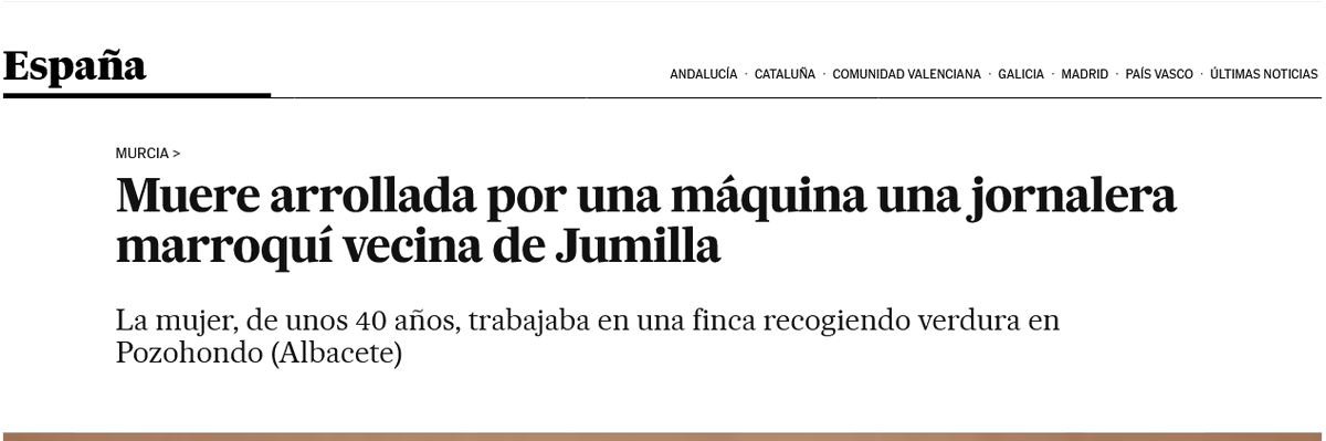 Nadia, vecina de Jumilla, tenía permiso para morir mientras trabajaba de sol a sol recogiendo lechugas.
Pero Nadia no tenía permiso para rezar en un pabellón municipal porque un puñado de hijos de puta pensaron que eran mejor que ella.