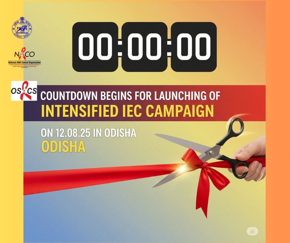 odishasacs's tweet image. Countdown begins! 
Just 2 days to go for the grand launch of Intensified IEC Campaign – India Fights HIV/AIDS &amp;amp; STI in Odisha on 12.08.2025. Together, let’s spread awareness and fight the stigma! #IndiaFightsHIV #Odisha #IEC2025 #OSACS