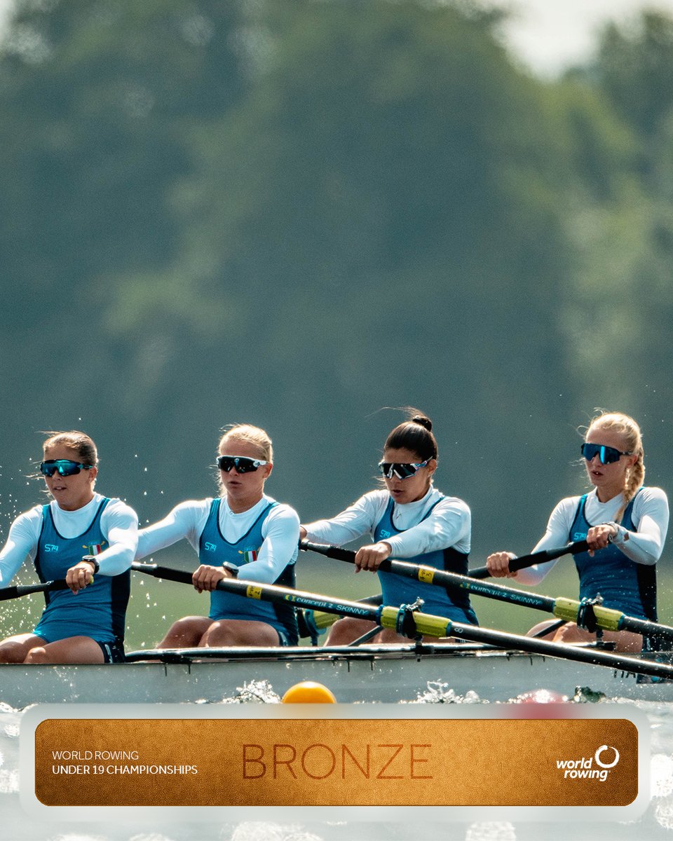 WorldRowing's tweet image. 🚩 A-FINAL : Under 19 Women's Four

🥇 Teagan Farley (b), Lia Nathan, Lauren Dubois, Claire Van Praagh (s), United States of America
🥈 Sophie Haisman (b), Chloe Hughes, Ottilie Campbell-Reide, Amelia Westbrook (s), Great Britain
🥉 Elisa Marconcini (b), Matilde Orsetti, Carolina…