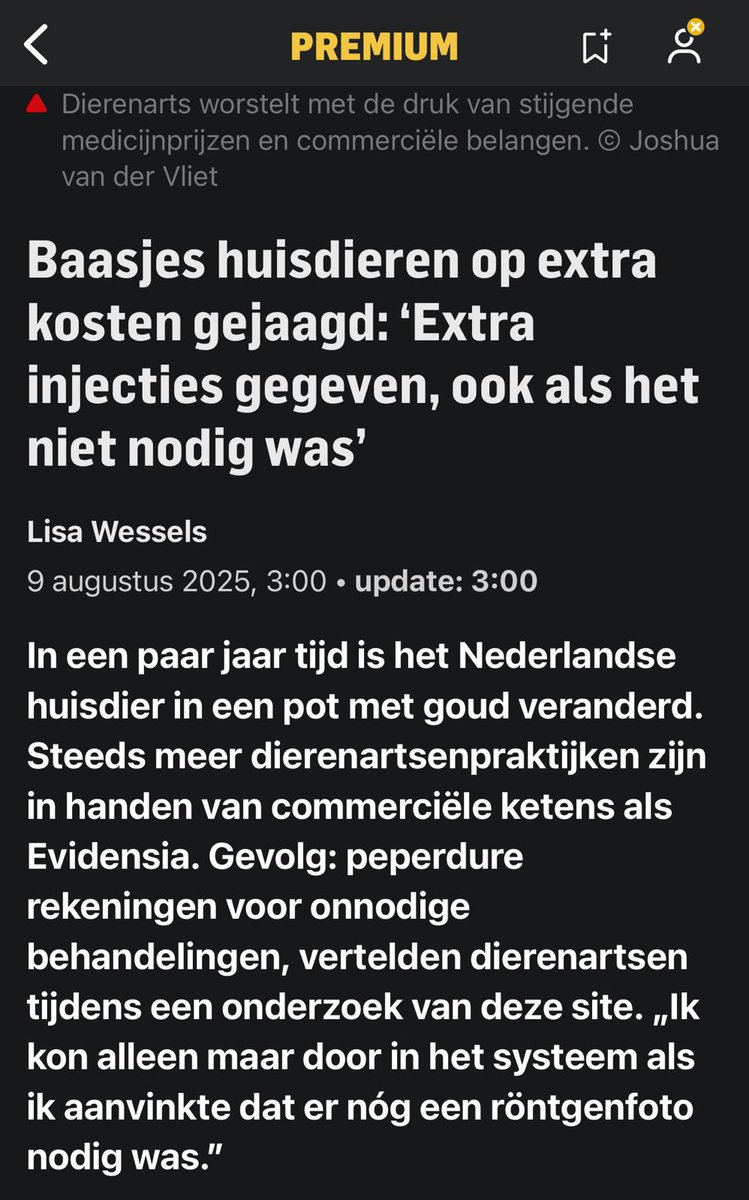 Als het om dierenartsen gaat, durven ze wél een artikel te wijden aan schandalen. Maar de enorme perverse prikkels voor mensenartsen en prikpersoneel tijdens de plandemie moeten uiteraard nog steeds onbesproken blijven bij de systeemmedia