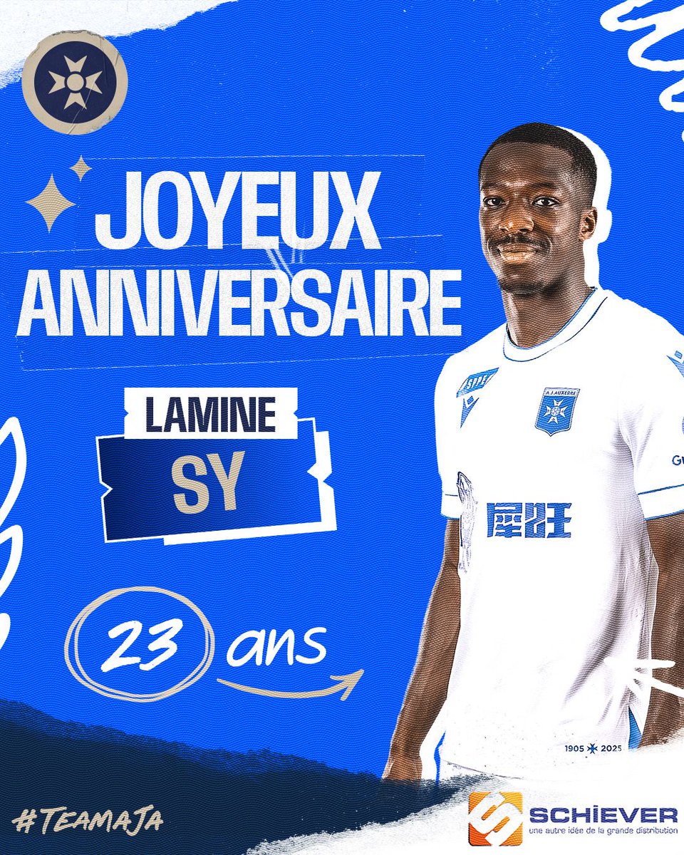 Joyeux #AJAnniversaire Lamine 🥳

Notre latéral droit fête ses 23 ans aujourd’hui ! 🔵⚪️

#TeamAJA