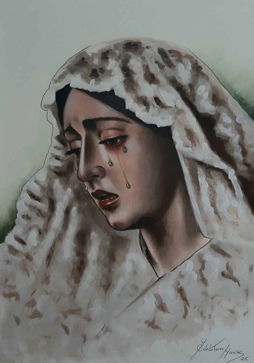🟢NUEVA OBRA "De Miraflores, la Esperanza".

50x35cm 
Óleo y pastel sobre papel. 

Retrato de María Santísima de <a href="/HSaludEsperanza/">Esperanza y Refugio</a>

#cofradíasmlg