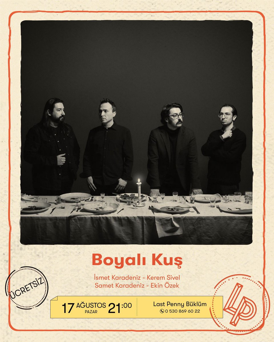 Önümüzdeki pazar, Last Penny’deyiz. Bekleriz.