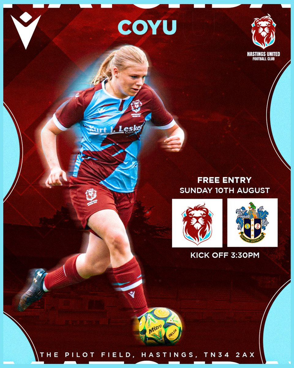 Hastings United Women (@hastingsufcw) on Twitter photo π΄π¨π»πͺπ―π«π¨π
π <a href="/SuttonUtdWomen/">Sutton United Women F.C.</a>
ποΈ 10th August 2025
π 3:30pm
ποΈ The Pilot Field, TN34 2AX
π Friendly
ποΈ FREE ENTRY
π HOT FOOD & DRINK AVAILABLE
The last game of pre season before the campaign begins!
#COYU π΄π¨π»πͺπ―π«π¨π
π <a href="/SuttonUtdWomen/">Sutton United Women F.C.</a>
ποΈ 10th August 2025
π 3:30pm
ποΈ The Pilot Field, TN34 2AX
π Friendly
ποΈ FREE ENTRY
π HOT FOOD & DRINK AVAILABLE
The last game of pre season before the campaign begins!
#COYU