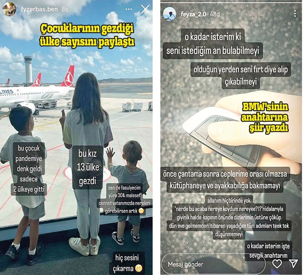 Diyanet İşleri Başkanı Ali Erbaş’ın kızı Feyza Erbaş’ın, babasının son Cuma hutbesinde lüks tatiller ve israf konusunda yaptığı uyarılara rağmen lüks yaşamını gözler önüne seren paylaşımlar ortaya çıktı.

Feyza Erbaş’ın BMW anahtarını ve yurt dışı tatilleri paylaştığı görüldü.