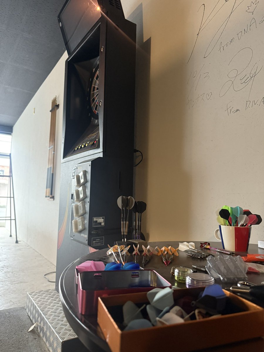 突如手に入れたダーツグッズたち。