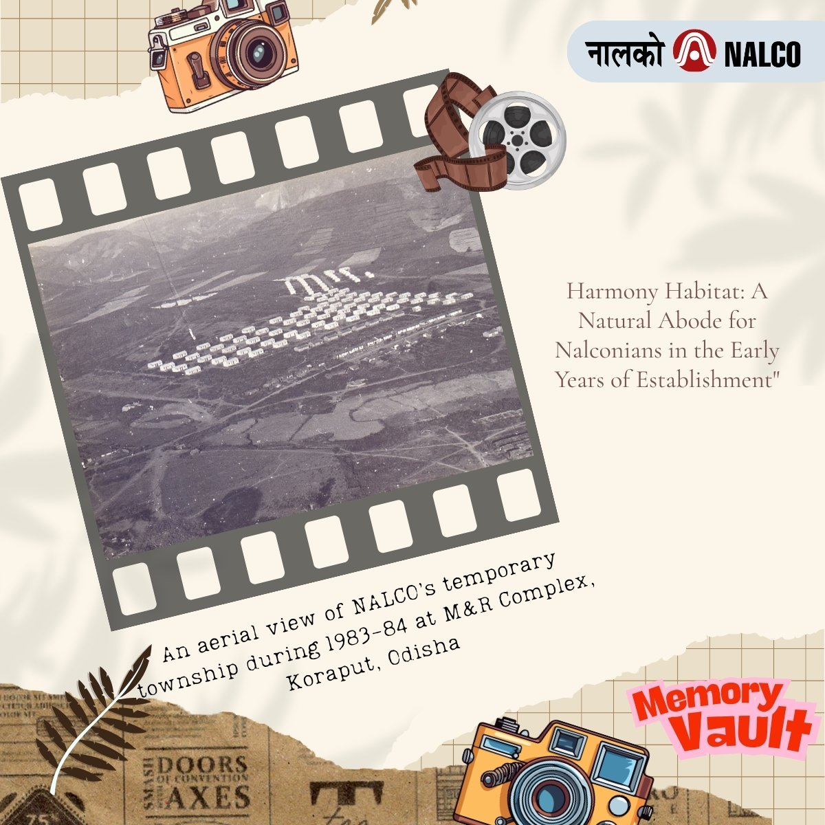 NALCO_India's tweet image. This edition of the #MemoryVault series presents an exclusive view of the early years of #NALCO, showcasing the temporary #township at the M&amp;amp;R Complex in #Koraput, #Odisha - a memorable chapter in the journey of growth and success. #NALCOHeritage #MiningLegacy #Throwback