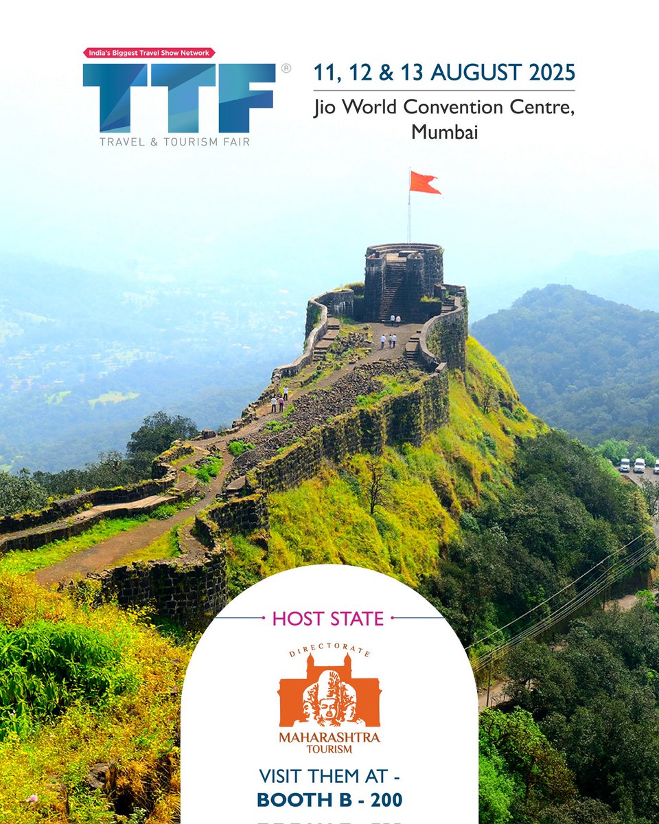 As host state for #TTFMumbai2025, #MaharashtraTourism showcases vibrant cities, serene hill stations, coastal escapes &amp; rich culture. Connect with industry leaders &amp; explore a thriving tourism market. 

Register now: tr.ee/EWJpNd 

#B2BNetworking #TravelTradeShow