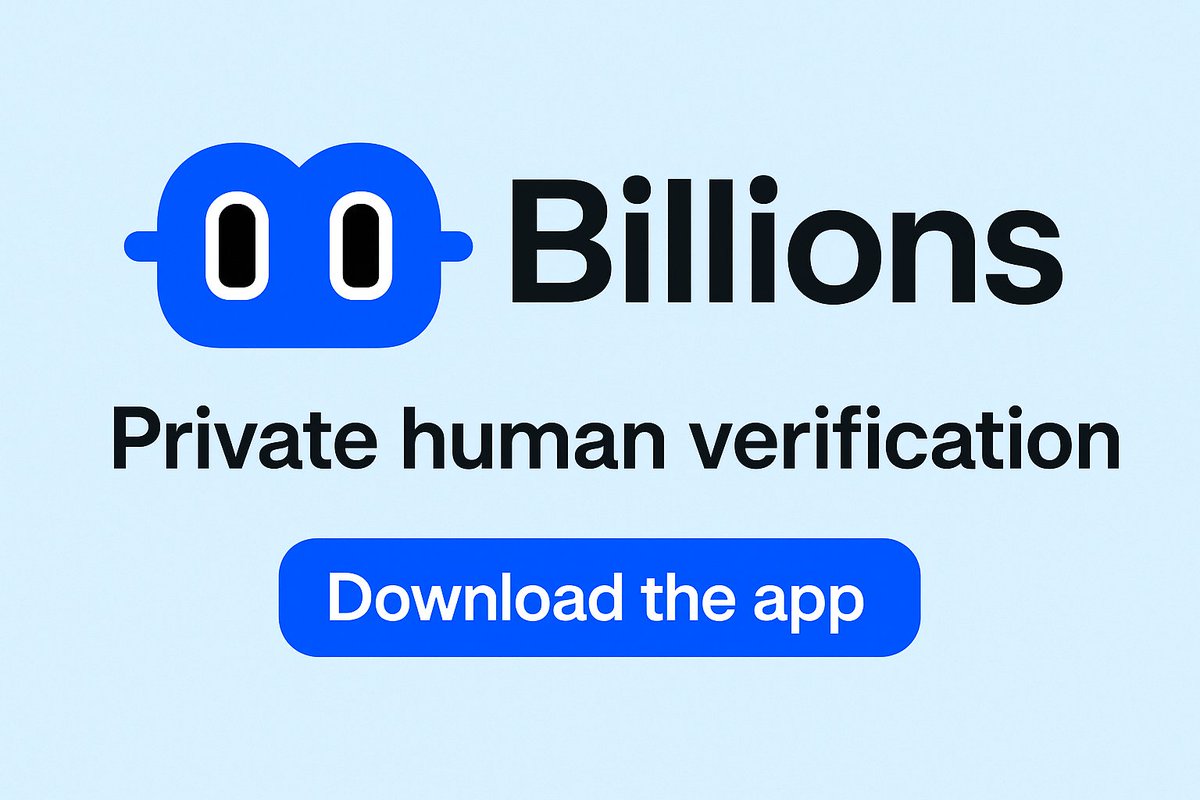 Rheetah296's tweet photo. Imagine a future where every post, every DM, every profile could be AI-generated.
That future is here, and it’s time to protect your identity.

@billions_ntwk gives you a privacy-first, mobile-first way to verify you’re human without handing over your personal data.

#Billions https://t.co/IfKVezQkFp