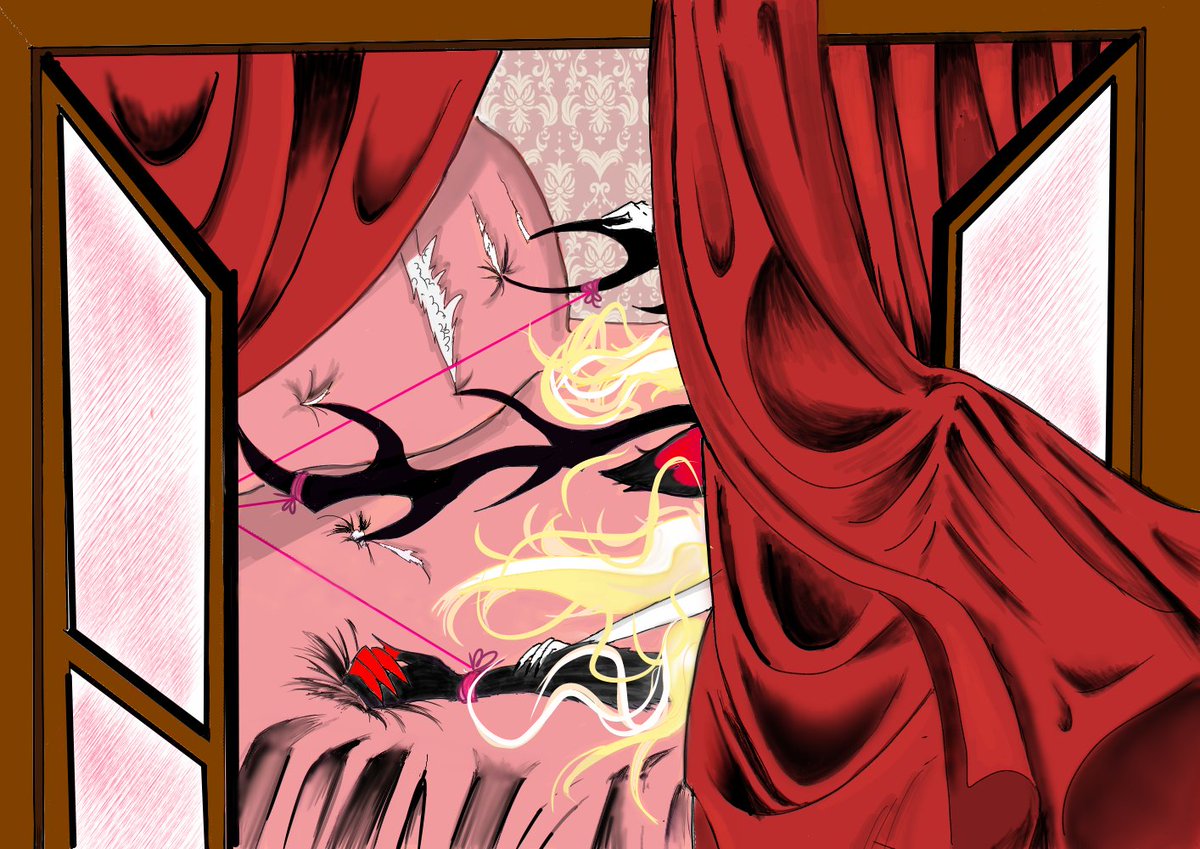 <a href="/CharlastorWeek/">Charlastor Week</a> day 7: free day. And for a free day, I tried somo more texture/ fabric/ shadows exercise. 
Y'know whst, guys; I think I like drawing b&amp;w more. Colors I do seem... I don't know, flat?