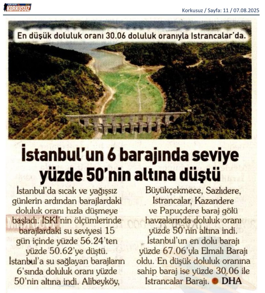 SafakBasa's tweet photo. İstanbul genelinde yoğun su kullanımı devam ediyor. Dün 3.446.125 m3 su tükettik. Yıl başından itibaren şehre verdiğimiz arıtılmış su miktarı 710.913.406 m3’e ulaştı. Avrupa ülkeleri kişi başı günlük su tüketimini  oldukça azaltmış durumda. Örneğin Paris 120 litre civarı. İstanbul’da ise 200 litrenin üzerine çıkmış durumdayız. Küresel iklim krizinin ve kuraklığın yakıcı etkilerini yaşadığımız bu dönemde bireysel su tüketimimizi azaltmak mecburiyetindeyiz. İSKİ olarak su kayıp kaçaklarıyla mücadele ederek önemli miktarda suyu tasarruf etmeyi başardık. Abonelerimizden beklentimiz baraj doluluk oranları ne olursa olsun günlük su tüketimlerini en az % 10 azaltmaları. % 10 su tasarrufu İstanbul’un bir barajını (örneğin Büyükçekmece) dolu tutmak anlamına geliyor. Su varsa yaşam var! 💦