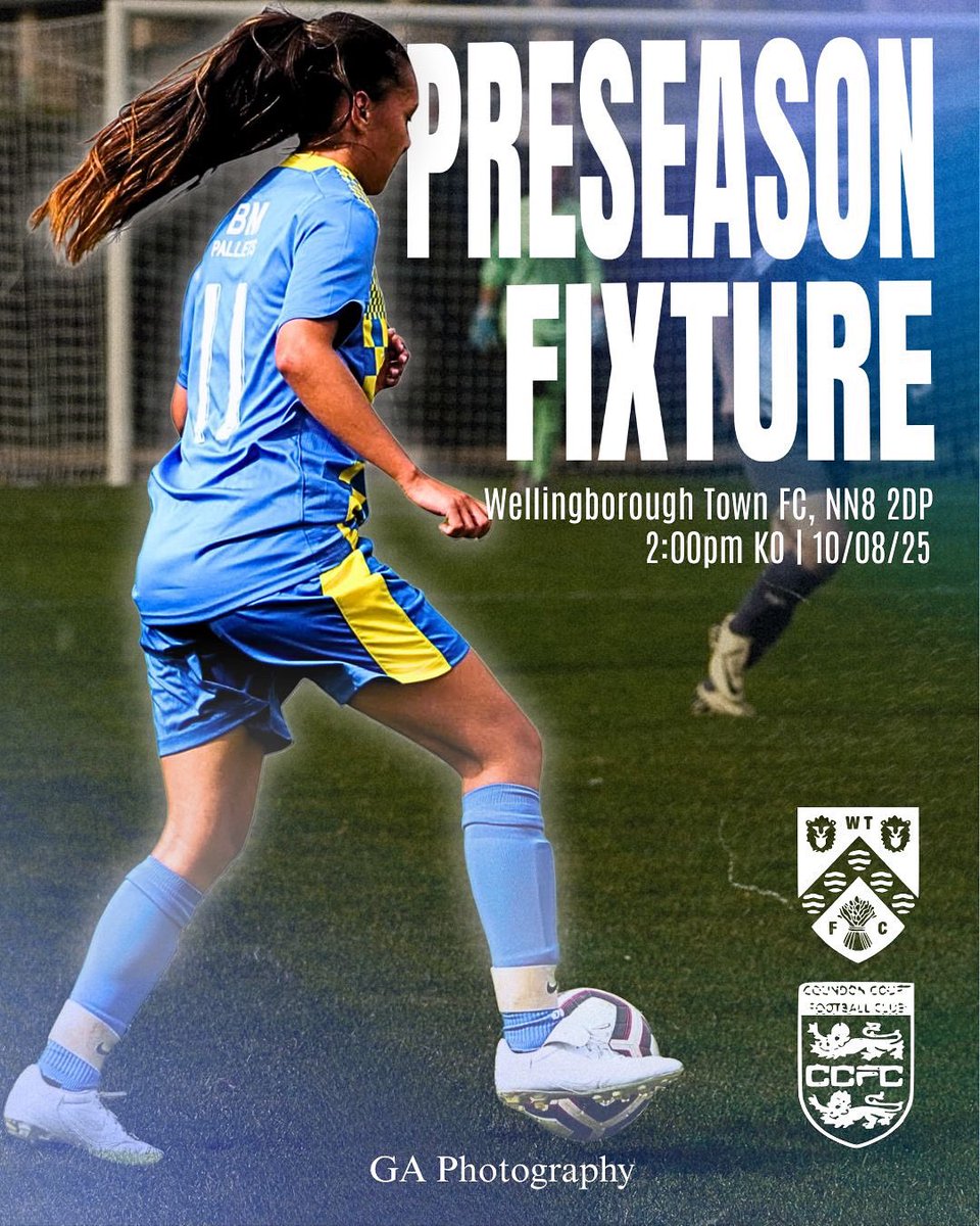 Wellingborough Town Ladies FC (@wtfc_ladies) on Twitter photo Today’s game vs <a href="/CoundonCourtLFC/">Coundon Court LFC</a> has been brought forward to this week, come down and support the ladies as we return to the Dog and Duck.
🆚 <a href="/CoundonCourtLFC/">Coundon Court LFC</a>
⏰ 2pm kick off
📍Dog and Duck Stadium, NN8 2DP Today’s game vs <a href="/CoundonCourtLFC/">Coundon Court LFC</a> has been brought forward to this week, come down and support the ladies as we return to the Dog and Duck.
🆚 <a href="/CoundonCourtLFC/">Coundon Court LFC</a>
⏰ 2pm kick off
📍Dog and Duck Stadium, NN8 2DP