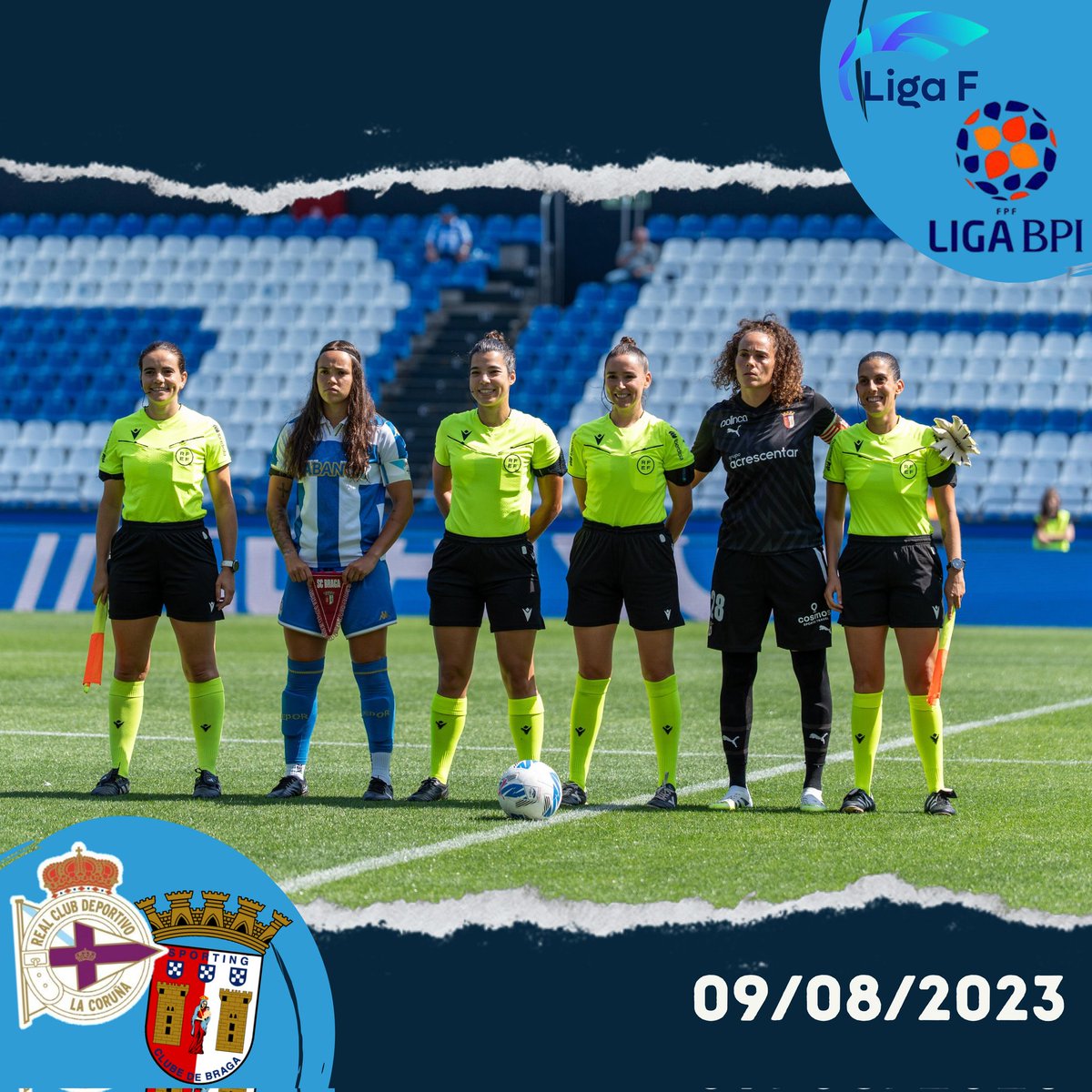 <a href="/CDeportivoLugo/">Club Deportivo Lugo 🪓</a> <a href="/CyDLeonesa/">Cultural y Deportiva Leonesa</a> <a href="/CTARFEF/">CTA</a> <a href="/futgal/">RFGF</a> <a href="/LaLiga2/">LALIGA HYPERMOTION</a> <a href="/Primera_RFEF/">Primera Federación Versus e-Learning</a> <a href="/ismagonzalezz__/">Isma González</a> <a href="/RCDeportivoFem/">Dépor ABANCA</a> <a href="/SCBraga/">SportingClubeDeBraga</a> <a href="/FutFemRFEF/">FutFem RFEF</a> <a href="/LigaF_oficial/">Liga F</a> <a href="/iriarg1/">iriarosendo</a> 📸 9 de agosto:
🔵 <a href="/RCDeportivoFem/">Dépor ABANCA</a>
⚫ <a href="/scbragafeminino/">SC Braga - Futebol Feminino</a>

#arbitrajeRFEF | <a href="/CTARFEF/">CTA</a> | #preseason