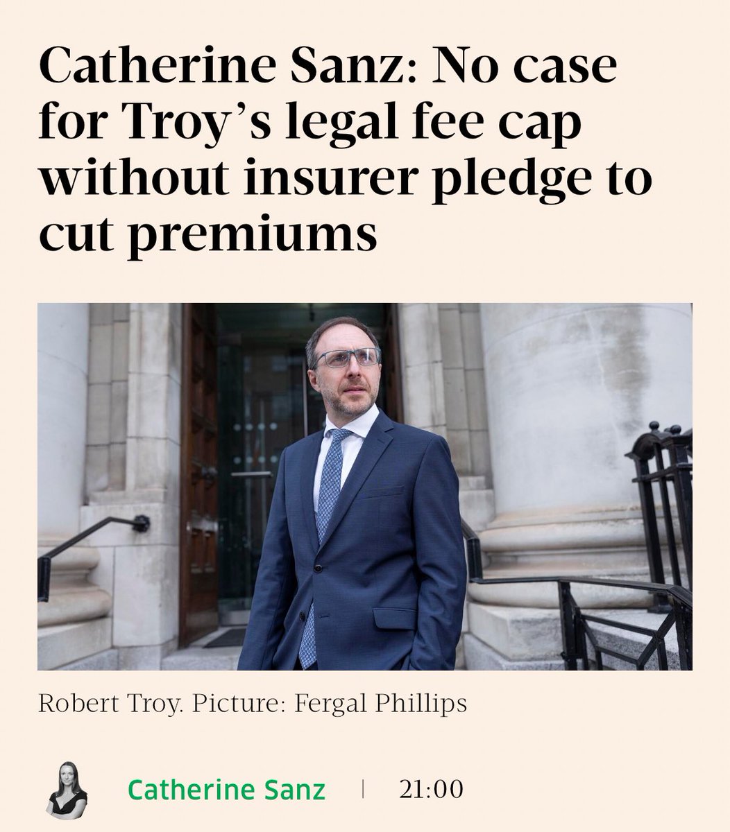 Catherine Sanz: No case for Troy’s legal fee cap without insurer pledge to cut premiums

businesspost.ie/legal/catherin…