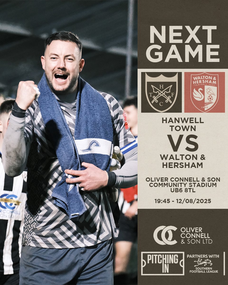 Hanwell Town (Toon) FC (@hanwelltownfc) on Twitter photo Tomorrow ⚽️
It's the Geordies vs the Swans as we take on <a href="/waltonhershamfc/">Walton & Hersham FC</a> in UB6.
⏰️ 7:45PM
🎟️ app.fanbaseclub.com/Fan/Tickets/Se…
📻 htfc.mixlr.com
📍 Oliver Connell & Son Community Stadium, UB6 8TL
#UpTheGeordies⚫️⚪️ Tomorrow ⚽️
It's the Geordies vs the Swans as we take on <a href="/waltonhershamfc/">Walton & Hersham FC</a> in UB6.
⏰️ 7:45PM
🎟️ app.fanbaseclub.com/Fan/Tickets/Se…
📻 htfc.mixlr.com
📍 Oliver Connell & Son Community Stadium, UB6 8TL
#UpTheGeordies⚫️⚪️