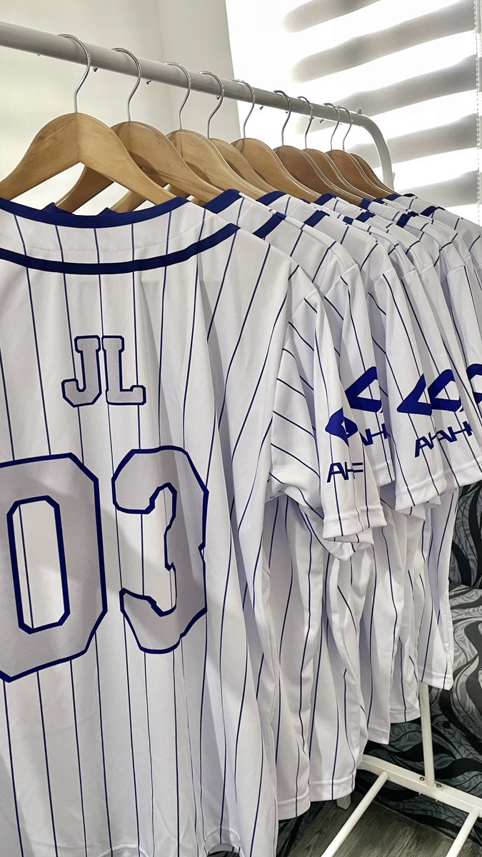 Batch 1 of AHOF inspired baseball jerseys are here!! 💙🥹

Batch 2 is still open if you wish to use it for the fancon you may order here:
forms.gle/FRmcmkwFen3tUa…

#AHOF #RENDEZVOUSinMANILA #Rendezvous #WTS #LFB