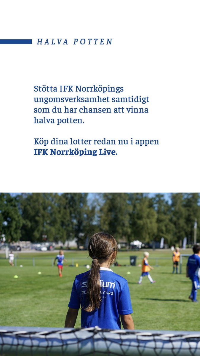 Stötta med viktiga intäkter till våra barn och ungdomar och ha chansen att vinna halva potten ⤵️

🔗 clubs.clubmate.se/ifknorrkoping/