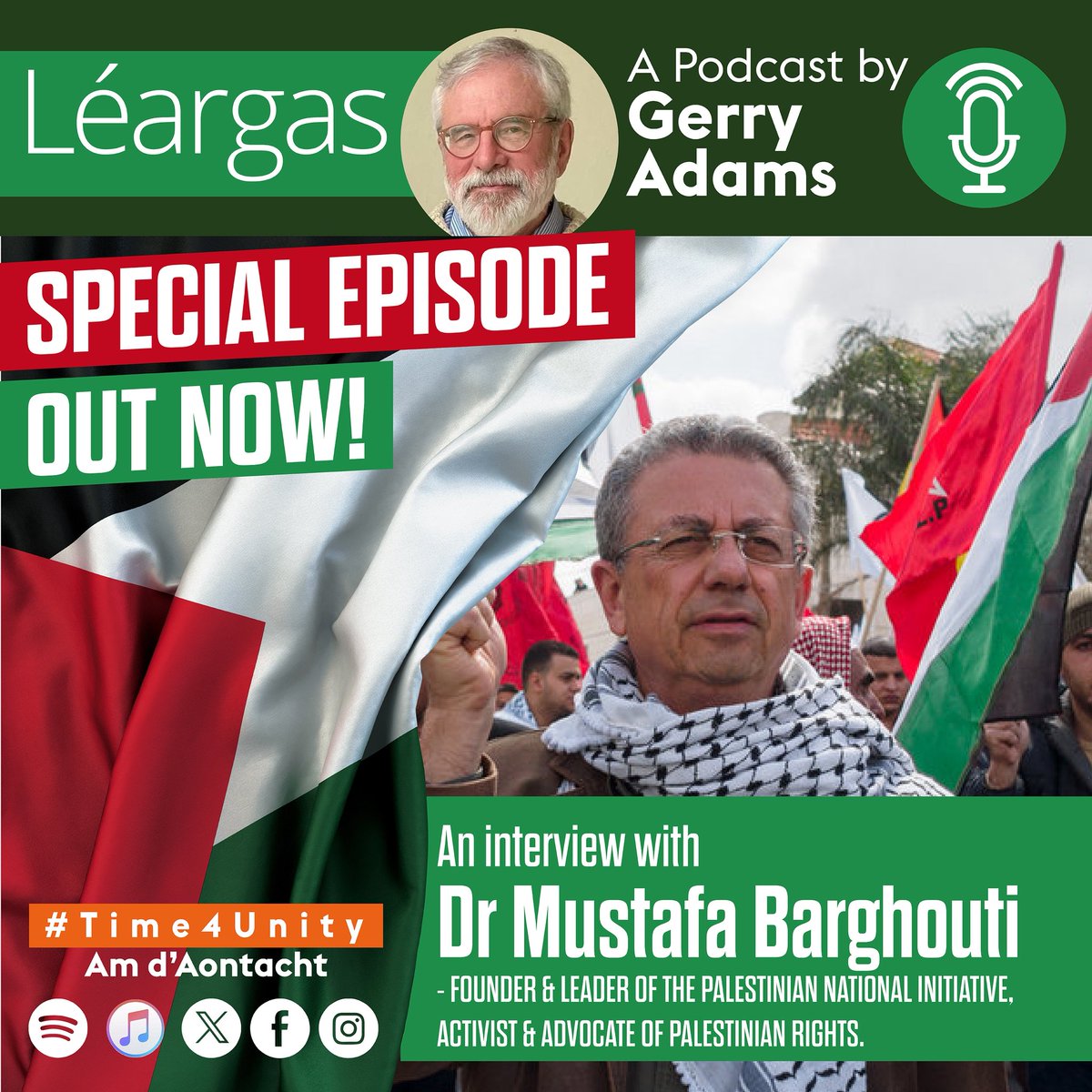 Gerry Adams (@gerryadamssf) on Twitter photo 🚨SPECIAL EPISODE NOW LIVE 🚨
You can now watch or listen to the special episode of the Léargas podcast where I interview Dr <a href="/MustafaBarghou1/">Mustafa Barghouti @Mustafa_Barghouti</a>
An insightful & emotional testimony from the West Bank!
Watch here: youtu.be/_3lJGM8LDkM?fe…
Listen here: buzzsprout.com/991288/episode… 🚨SPECIAL EPISODE NOW LIVE 🚨
You can now watch or listen to the special episode of the Léargas podcast where I interview Dr <a href="/MustafaBarghou1/">Mustafa Barghouti @Mustafa_Barghouti</a>
An insightful & emotional testimony from the West Bank!
Watch here: youtu.be/_3lJGM8LDkM?fe…
Listen here: buzzsprout.com/991288/episode…