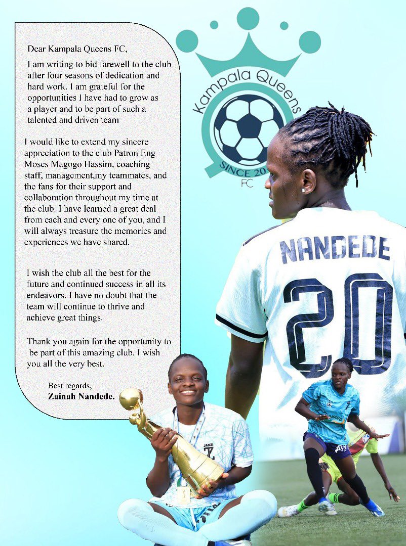 Goodbye for now and thanks for everything <a href="/FcKampala/">KAMPALA QUEENS FC</a> 🤝🙏.