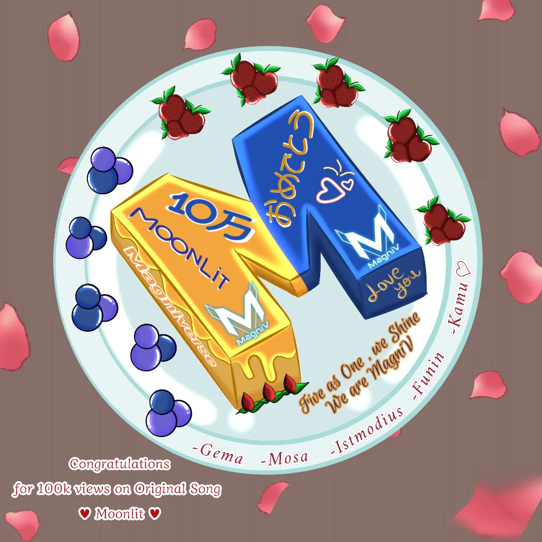 LAGU ORIGINAL #MagniV,  #MOONLIT, SUDAH 100K VIEWS‼️😎
TERIMA KASIH BANYAK YA MEMBER KE-5 DAN #MAGNIVERSE SUDAH STREAMING DAN MENDENGARKAN MOONLIT! 🌙✨
NEXT 1 JUTA VIEWS KALI YA❓

Art by <a href="/lunar_mamori/">𝙻𝚞𝚗𝚊𝚛 𝙰𝚖𝚎𝚝𝚑𝚒𝚊𝚜𝚝 💖🦏 |【MagniV】</a>