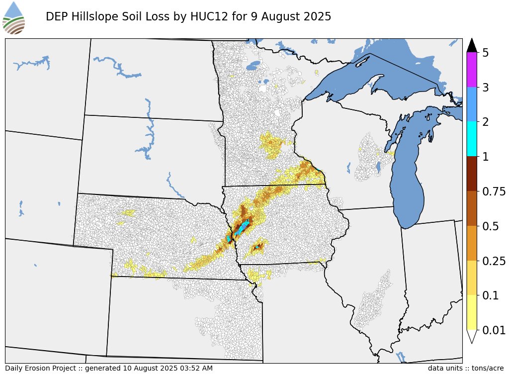 Daily Erosion output for August 9 2025 is available dailyerosion.org/map/#20250809/…