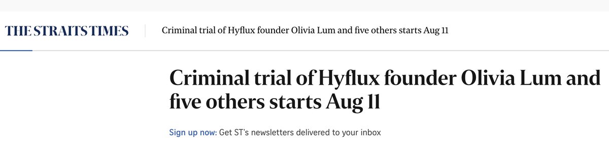 The  criminal trial of Hyflux management team will start on Aug 11, nearly 3 years after they were charged with violations of the Securities and Futures Act.

Hyflux was once a darling blue chip on the Singapore Stock Exchange. When the stock collapsed in 2018 and eventually went