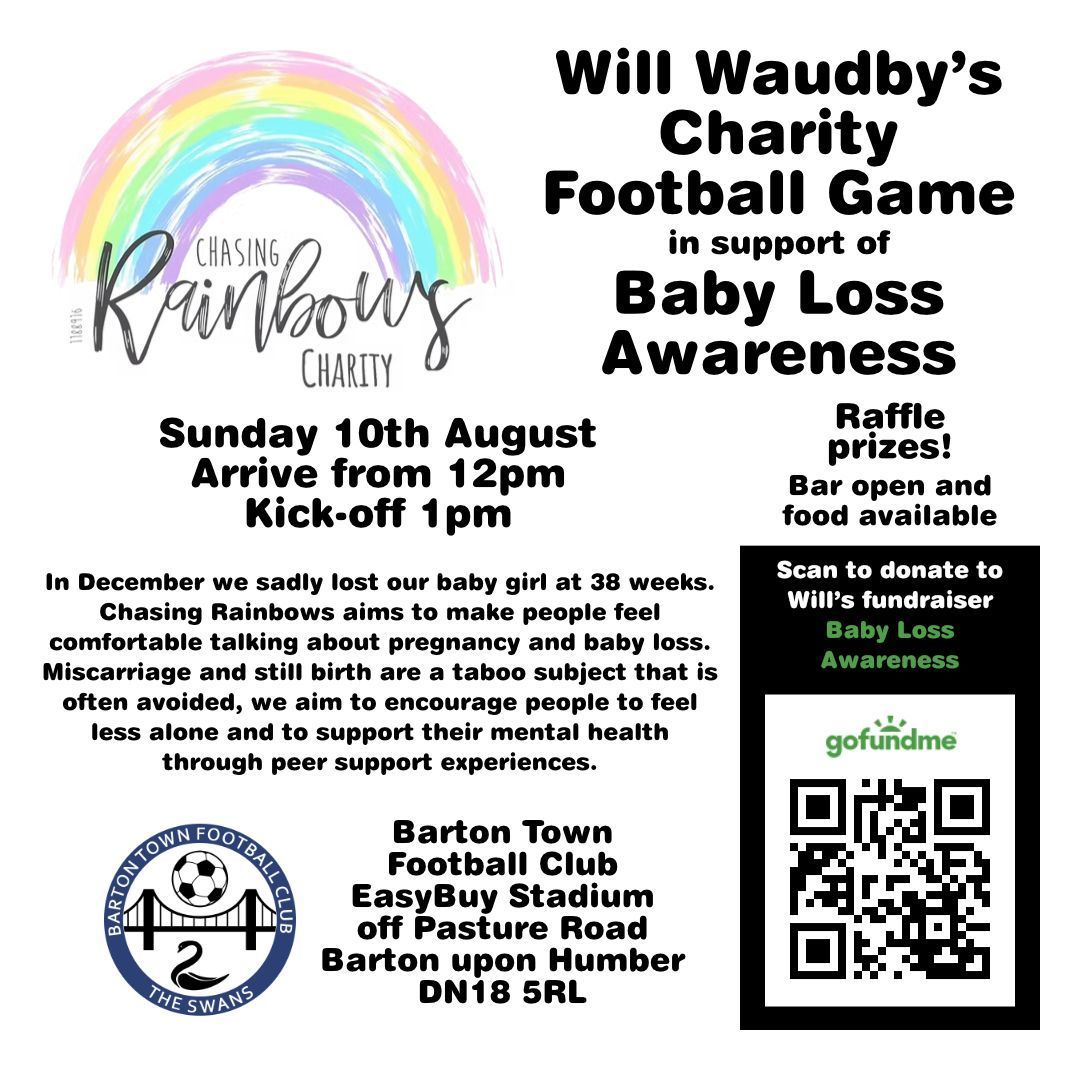It's a beautiful day in Barton... please come along and support the Chasing Rainbows charity in their aim to to raise baby loss awareness; a taboo subject that is often avoided.
if you can't attend in person please consider making a donation through our GoFundMe page.