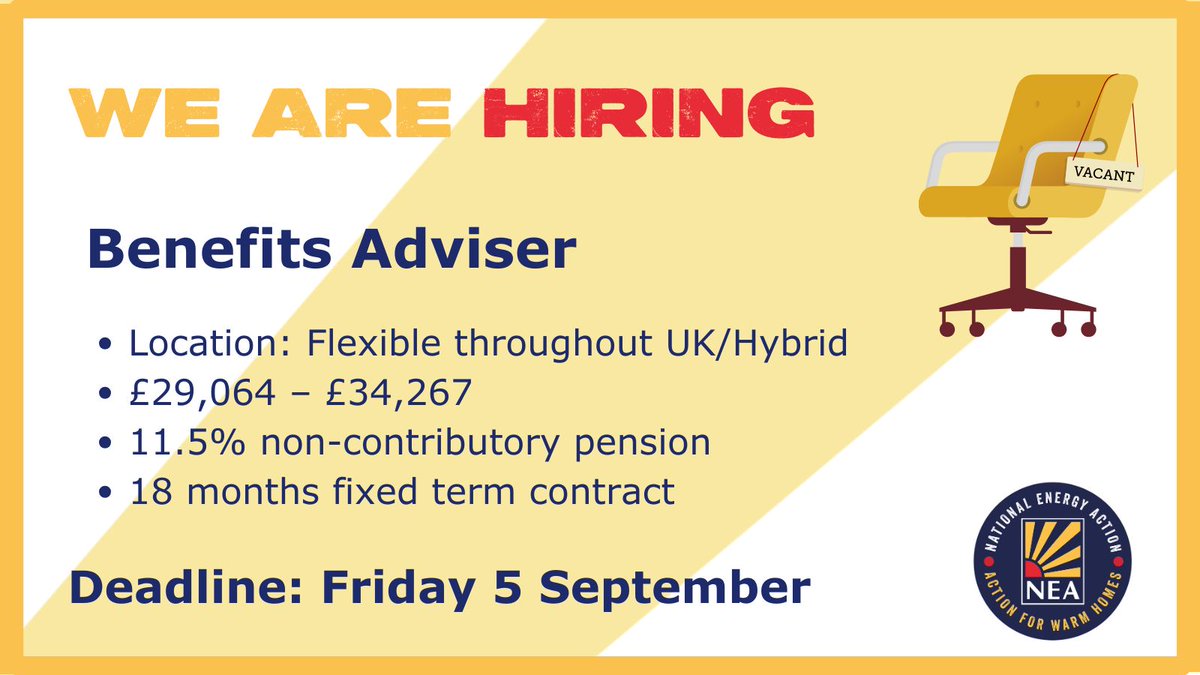 We're recruiting a Benefits Adviser to help clients claim what they're entitled to. Find out more about the role and apply here: buff.ly/8NiXOv3