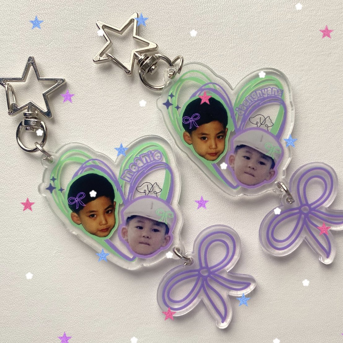 meaniewons's tweet photo. pretty meanie baby keyrings 💜💚

doo: 08/15/2025
dop: 08/20/2025

order form:
https://t.co/MZDuxNT5a1 

# wts minwon mingyu wonwoo keychain ph seventeen svt https://t.co/YNTrAiWaL6