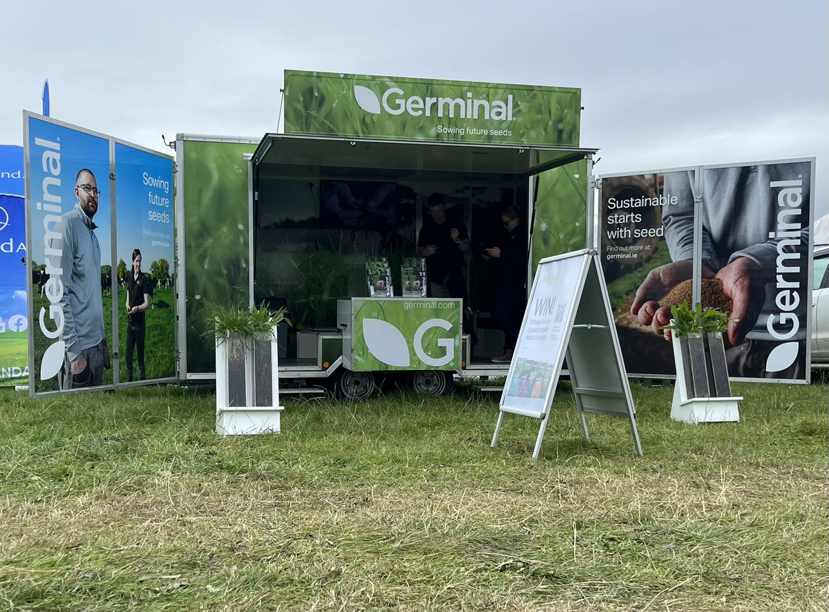 All set up and ready to go at Tullamore Show 2025, come and see us at L31-33 for all your grass seed queries 👍