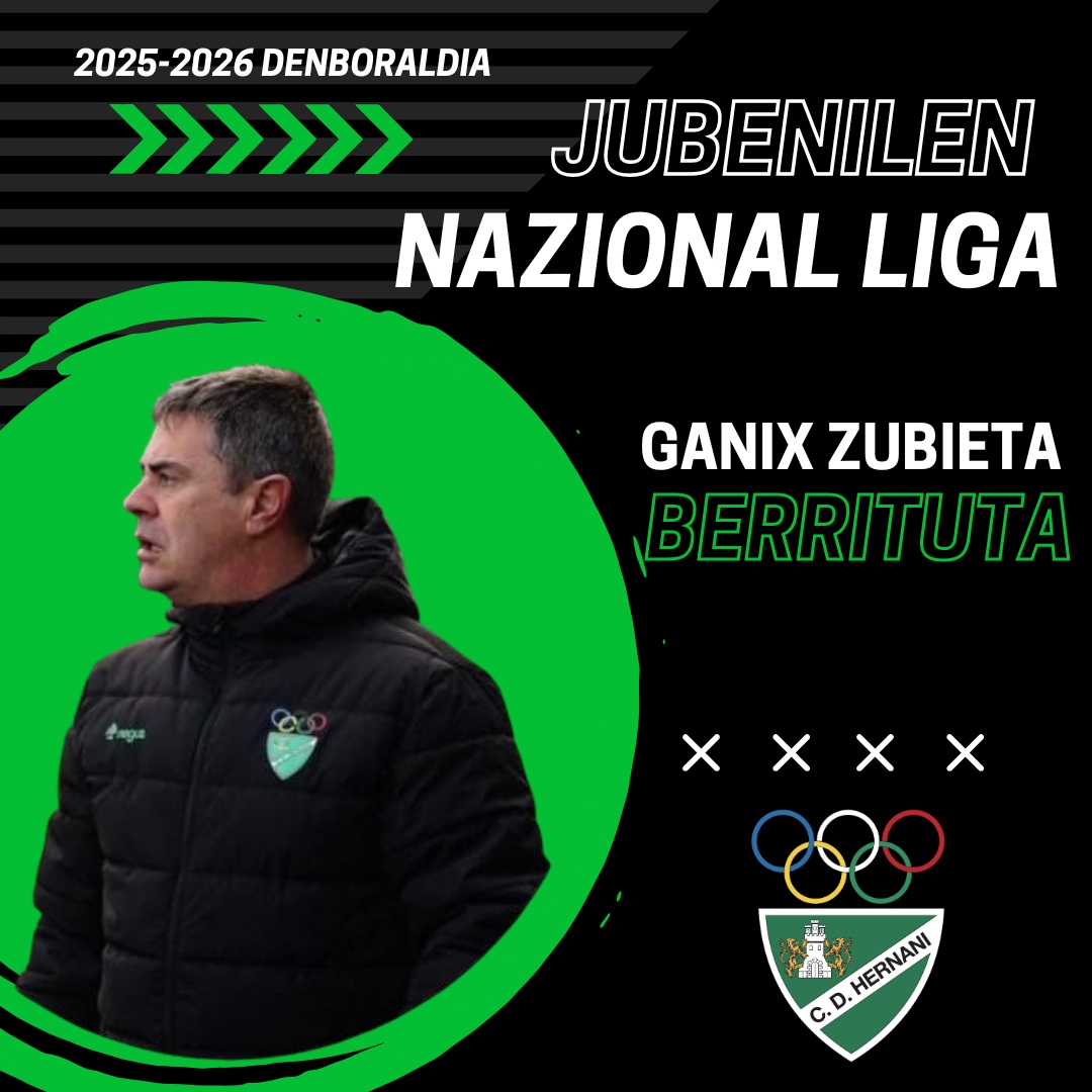 Denboraldi bikaina osatu ostean, Ganix Zubieta izango da beste denboraldi batez (gutxienez) Jubenilen Nazional Ligako entrenatzailea Paulo Aiestaran eta Ander Fernándezekiin batera. Animo !!!